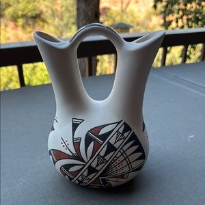 Acoma NM Ceramic Art Vase with Geometric Design